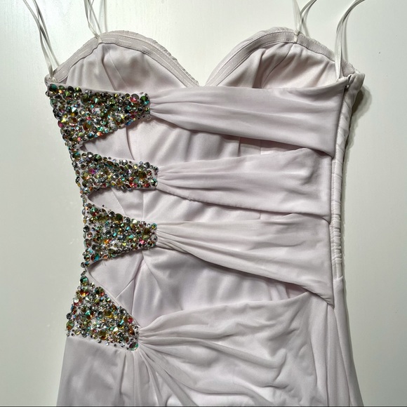 LA FEMME STRAPLESS GOWN W/ SIDE LEG SLIT - Picture 4 of 8